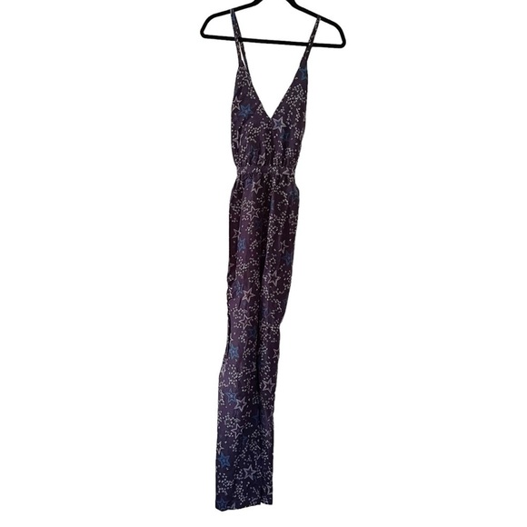 Paloma Blue “Eclipse” star print silk crepe de chine navy sleeveless jumpsuit - Picture 3 of 14
